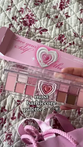 barbie would love this palette 😭 the peripera All Take Mood Like Palette in 01 prestige pink 💕🩷 so cute  #makeup#kbeauty#peripera#fyp 