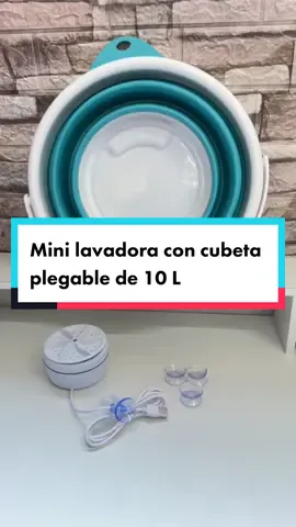 Mini lavadora con cubeta plegable de 10 L #minilavadora #lavadoraportatil #lavadoraportable #lavadoraplegable #productosparavender 