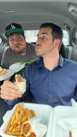 Trying Jonahs Kabob With @NickAntonyan .  I Think He Got The Wrong Idea When I Asked Him To Be My Backseat Lunch Date #chickenkabob #beefkebab #jonahskabob #foodreview #foodtiktok 