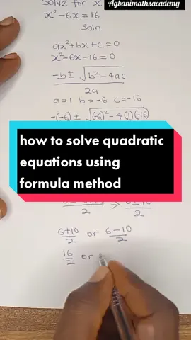 how to solve quadratic equations using formula method #quadraticequationsolver #maths #agbanimathsacademy 