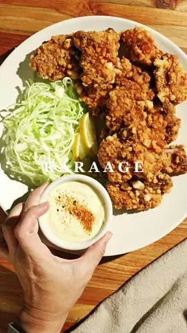 Crispy Juicy Karaage (Japanese Fried Chicken) with Garlic Lemon Mayo - One of the easiest and tastiest fried chicken to make at home #karaage #friedchickenrecipe #simplerecipes #chasingcravings 