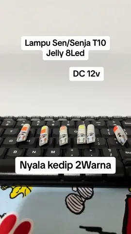 Lampu Sen Senja T10 DC 12v Nyala Kedip 2Warna Model Jelly 8led #fyp #trending #viral 
