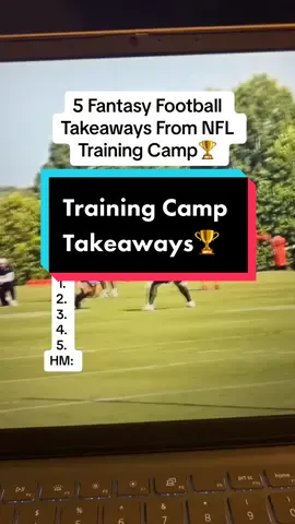 5 Fantasy Football Takeaways From NFL Training Camp🏆#nfl #fantasyfootball #fantasyfootballdraft #fyp 