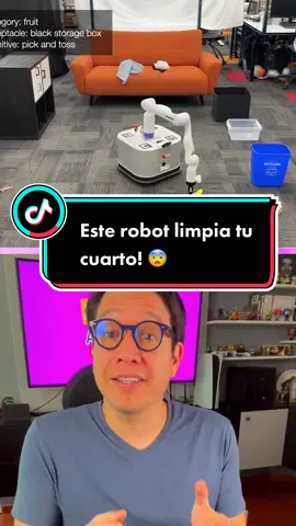 Este robot limpia tu cuarto! 😨 #tidybot #robot #limpieza #fyp #tecnologia #AprendeEnTikTok #adaptateoapartate #diegoquiroz 
