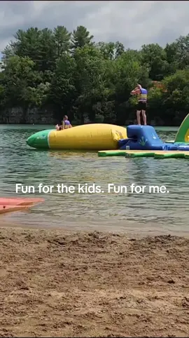 I could spend an entire day just launching kids 🤣 #lifewithboys #heretohavefun #camping #ohio #lakelife #blob #bloblaunch #nevertooold #dadsoftiktok #getoutside  #swimming 