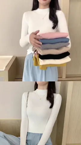 # knit sweater # bottom coat half turtleneck sweater female 2023 autumn and winter new black slim-fit explosive style inside all long sleeve bottom sweater # all pair bottom shirt # early fall new # bottom shirt woman