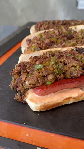 Cheesesteak Loaded Hotdogs #longervideos 