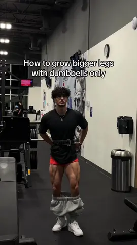 Follow me for more fitness tips and workouts :)  How to grow bigger legs with dumbbells only 🦾 #foryou #foryoupage #GymTok #gymmotivation #bodybuilding #legday #legworkout #aesthetics