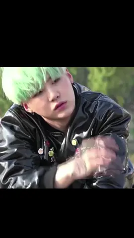 HYYH ERA, mint hair, leather jacket, nonpertattos, yess he drives me insane ❤️‍🔥 #hyyhera #suga #minyoongi #minthair #bangtan #armybts 