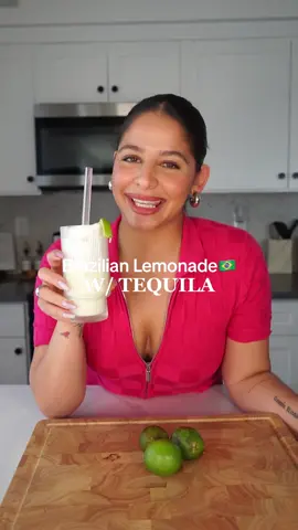 Brazilian lemonade with Tequila 🫣 bc YOU guys asked for it! #brazil #brazilianlemonade #cocktails #summerdrink 
