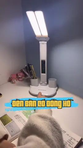 Đèn học led để bàn, có đồng hồ và hộc đựng viết. Đèn bàn 3 chức năng. #denban #denbanhoc #denhoc #denleddeban #denhocdeban #denhoc3chedosang #denhoctichdien #hangnoidiatrung 