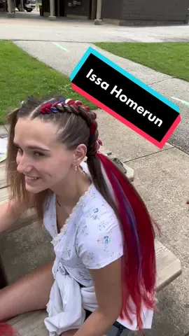 Do your thang Gabby: Homerun Braidstyle 🙌❤️🤍💙 #dutchbraids #braids #braid #homerun #redwhiteandblue #gabby101 #iloveamerica #smallbraids #softballhairstyles #softballhair #softballbraids #fyp #fypシ #drake