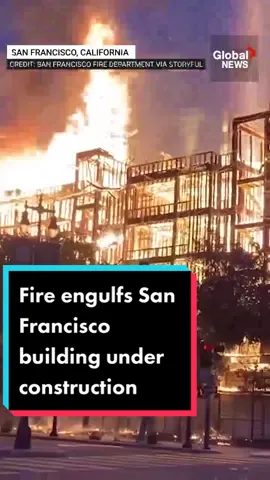At least eight residents were displaced by a four-alarm fire that broke out at a building under construction in San Francisco, Calif., early Aug. 1, according to the San Francisco Fire Department. #sanfrancisco #fire 