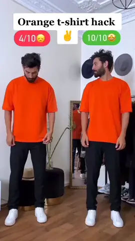 Stylish orange t-shirt hack 💥 💥 #tshirt  #hack  #fashiongram  #fashionova  #fashiontips  #fypシ゚viral 