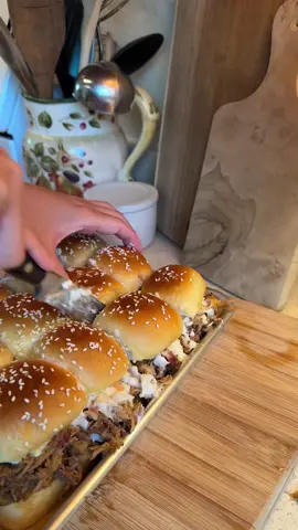 BBQ Pulled Pork & Coleslaw Sliders! ❤️ Super easy way to use barbecue cookout leftovers 🥰 #cooking #homecook #cookingvlog #cozycooking #aestheticcooking #cozyvibes #cozy #cozytok #minivlog #vlogtok #dailyvlog #slowliving #Recipe 