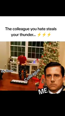 POV: Your colleague just really likes to show that he is a senior employee. Anyone knows how annoying that can be? Dont let them steal your thunder⚡ #workhumor #workaholic #workmemes #besties #joblife 