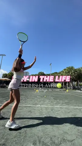 my day in the life of a tennis player living in Miami!☀️🎾🩷  #tennis #tennisplayer #tennistiktok #tennisgirl #tenniscourt #yourtennisbestie #miami #tennistips #miamitennis #tenniscoach #motivation #inspiration #sportok #athlete #proathlete 