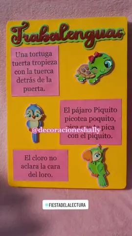 Cartel para complemento de exposición 🤗🖌🎨 #carteltrabalenguas #fiestadelalectura #dibujosenfoamy #exposición #trabajosescolares #manualidades  #manualidadesguayaquil #manualidadesecuador #decoracioneshally 😊💕
