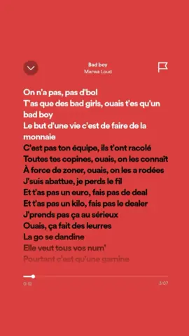 Marwa Loud | Bad Boy (Sped Up) 🎶🎧🎤  #fullsongslyrics #marwaloud #badboy #song #popular #tiktok #english 