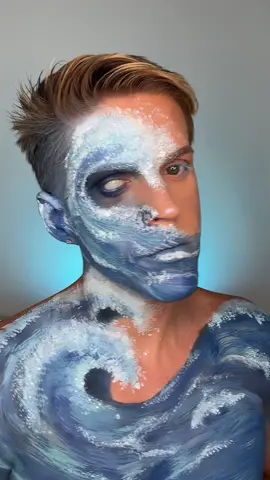 The panic in my eyes. 🤣🌊 #makeupartist #oceanmakeup #wavemakeup #beach #mehronmakeup #ttdeye 