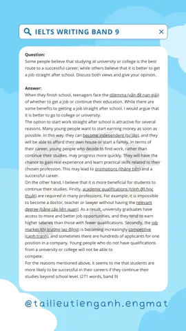 📚IELTS Writing Band 9.0 Essays (from Corcoran Simon) Topic: Career 👉 Liên hệ với chúng mình ngay để được ✨ Tự học tiếng Anh - Chỉ với 100k - 2TB+ tài liệu✨ nhé!!! #learnenglish #englishlanguage #englishlearning #englishteacher #englishgrammar #englishvocabulary #englishidioms #englishphrases #englishpronunciation #englishlistening #englishspeaking #englishreading #englishwriting #esl #efl #tailieutiengAnh #onthitiengAnh #tailieuhoctap #studytok #learnenglish #english #book #studywithme #study #tiếnganh #LearnOnTikTok #onthitienganh #họctiếnganh #englishteacher #englishlearning #hoctienganhieuqua #hoctienganhmoingay #studymotivation #vocabulary #kienthuc #englishlanguage #fyp #studytok #BookTok #tailieutienganh