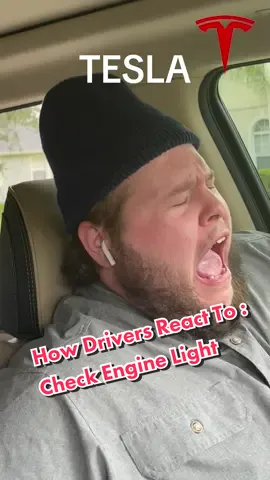 How drivers react to a check engine light. #funny #car #tesla #ford #ram #honda #bmw #nissan #porsche 
