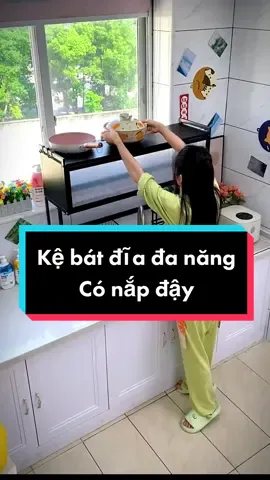 Kệ bát đĩa trên bồn rửa đa năng, có nắp đậy tiện lợi #kệbátđĩa #review #vairal #xuhuong #fyp #giadungtienloi #giadungthongminh 