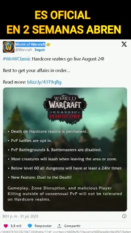 ESTAMOS LISTOS GENTE #videojuegos🎮 #WARGRAFT #wordofwarcraft #classic