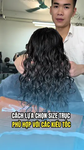 Cách chọn size trục phù hợp với các kiểu tóc uốn #thynkhair #khoaphulenchinh #daynghetocnu 