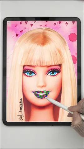 Color 💄 for Barbie #tiktokart #barbie #makeup #art #drawing #digitalart #satisfying #procreate 