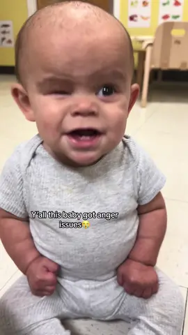 Dont mind the crusty face, he be looking a hot mess when i pick him up from daycare 😂 #babiesoftiktok #fyp #funnyvideos #funnybabies #angrybaby 