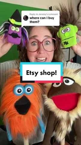 Replying to @Jeremy great question!  I sell a bunch of puppets on Etsy, from professional monsters to cute holiday novelty puppets. Let me know if you have questions about any particular ones! #puppet #etsyshop #etsyseller #puppetbuilder #monster #muppet 