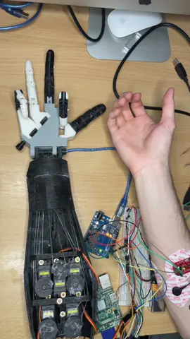 Final year BSc Comp Sci project - Myoelectric controlled robotic hand. Logistic regression model for thumb movement #arduino #raspberrypi 