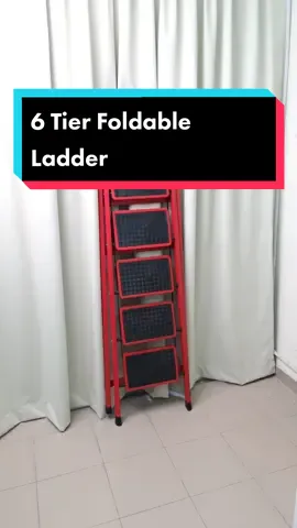 6 Tier Foldable Ladder #newlifee #tiktokshopping #cheaptok #tiktokrumah #tiktokhome #samasamatiktokshop #murah #goodthing #ladder #tanggalipat #safetyladder #telescopicladder #foldingladder #tangga #antislipstaircase 