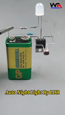 Auto Night Light Using LDR... Dark Detector Circuit.. Diy Simple and Easy Electronics Projects.  #ldr #nightlight #nightled #diyprojects #diyelectronics #diyelectronica #electronicproject #electronicsprojects  #waelectronics 