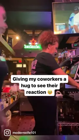 Giving my coworkers a hug to see their reaction 🥹 • • I’ve been here 6 years & I truly love my job! And everyone in this video is amazing & works so hard 🤍