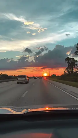 Follow the Sunset 🌅 #sunset #sunsetlovers #driving #highway #roadtrip #florida 