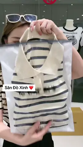 Áo len mongtoghi polo dệt kim nữ tay ngắn kiểu cổ bẻ sọc ngang!!!
