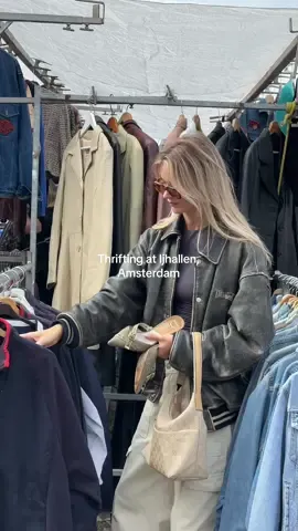 Thrifting at Ijhallen Amsterdam <3 #ijhallen #fleamarket #amsterdam #thrifted #moneytok #sustainablefashion 
