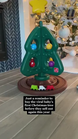 We love our boy’s christmas tree. These completly sold out last year, and the only place we would see them is marked up on Amazon! Dont wait!  #MomsofTikTok #firsttimemom #babytip #babytiktok #toddlermom 