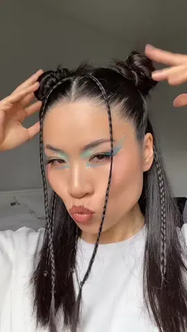 Half-Up Buns and braids for texture ⛓️✨ Products used: @got2b edges gel wand  #hairtutorial #braidstutorial #halfuphairstyle #halfuphalfdown #halfupbuns #halfupbun #braidshairstyle #halfupbunhairstyle #spacebuns #pixiebuns #y2khairstyle #bluegraphicliner #asianhairstyles #longhairstyles #asianhair #asianface #got2b #got2bgel #got2bhair 