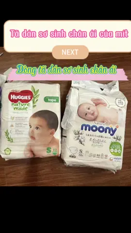 Tập 1: tã dán sơ sinh Huggies nature made và moony trắng #reviewmebimsua 
