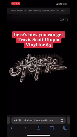 How to get Travis Scott Utopia vinyl for $5🔥🙌  #vinyl #vinylcollection #travisscott #utopia #circusmaximus #recordcollection #hiphopvinyl 