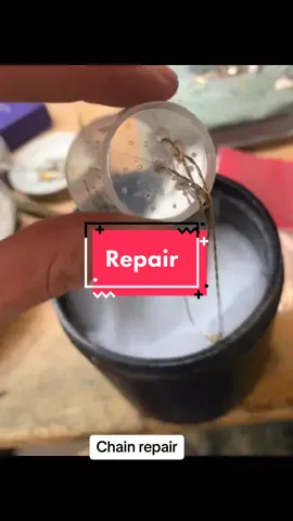 Repaired this 14k gold rope chain that broke near the clasp. I threw it in the tumbler for a polish. I like to use this medication cup to keep the chain from tangling into knots. #quicktip #jewelry #jewelrytips #jewelrytiktok #jewelrymakeroftiktok #jewelrybusiness #gold #repair #jewelryrepair #fyp #viral #trending #chainrepair #goldsmith 