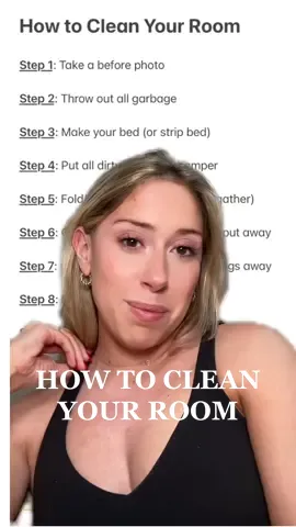 10 Steps to clean your room!! This works for any room you have to clean! (For a living room replace make the bed with make the couch) 🥰 how to clean your room! #howtocleanyourroom  #cleaningmotivation #cleaningroutine #tidytok #tidymyroomwithme #tidyuptime #dailymotivation #cleanwithmemotivation #cleanwithme #letscleantogether #wholehousecleanup #homerefresh  #greenscreen 