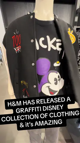 If you haven’t heard yet, H&M clothing company has released an exclusive collection of #disney clothing that feature graffit like images and spray paint. Would you wear this? #disneystore #handm #clothing #disneyworld #graffiti #fyp #foryou #follow #disneyclothes 