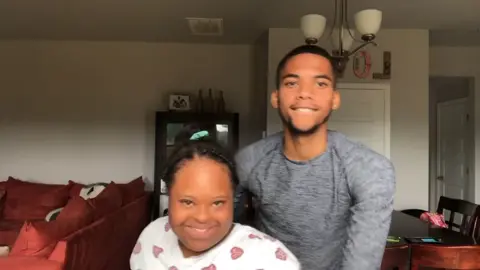 Moments with the big brother 🥰 #ninasimoneray 💛💙 #t21 #brothersisterlove #fy #explore #downsyndrome 🥰