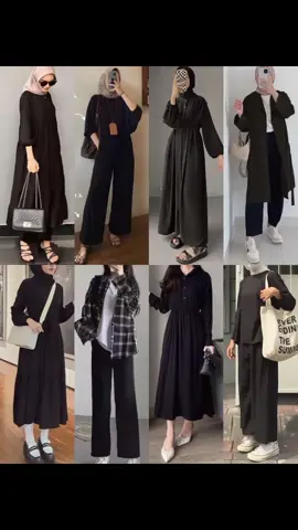 outfit hitam untuk hijab #blackoutfit #outfitcasual #hijabstyle 