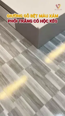Giường Gỗ Bệt Màu Xám Phối Trắng Có Hộc Kéo #giuong #giuongdep #giuongngu #giuongngugotunhien #giuonggo #phongngu #noithatphongngu #noithatviva #shorts