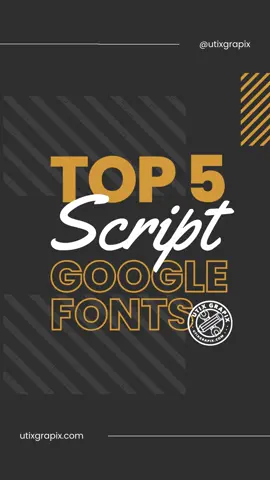 Top 5 Script Google Fonts #fonts #font #typography #bestfonts #graphicdesign 